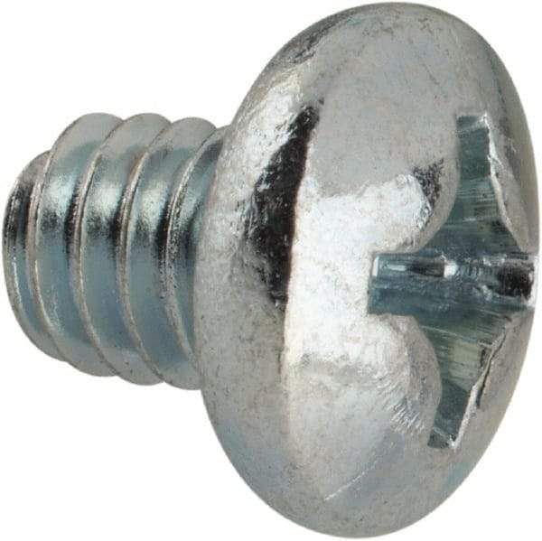 Value Collection - #12-24 UNC, 1/4" Length Under Head Phillips Drive Machine Screw - Pan Head, Grade J82 Steel, Zinc-Plated Finish, Without Washer - Apex Tool & Supply