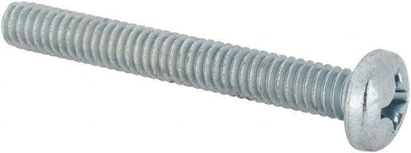 Value Collection - #12-24 UNC, 1-3/4" Length Under Head Phillips Drive Machine Screw - Pan Head, Grade J82 Steel, Zinc-Plated Finish, Without Washer - Apex Tool & Supply