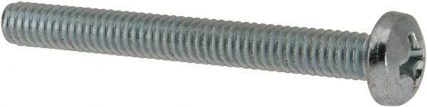 Value Collection - #12-24 UNC, 2" Length Under Head Phillips Drive Machine Screw - Pan Head, Grade J82 Steel, Zinc-Plated Finish, Without Washer - Apex Tool & Supply