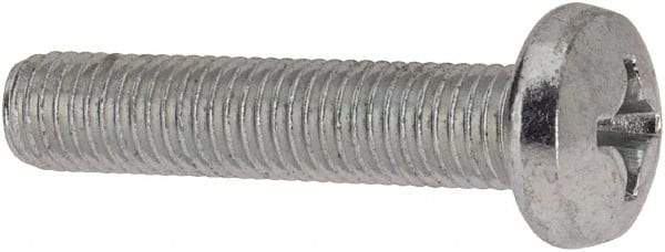 Value Collection - 1/4-28 UNF, 1-1/4" Length Under Head Phillips Drive Machine Screw - Pan Head, Grade J82 Steel, Zinc-Plated Finish, Without Washer - Apex Tool & Supply