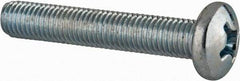 Value Collection - 1/4-28 UNF, 1-1/2" Length Under Head Phillips Drive Machine Screw - Pan Head, Grade J82 Steel, Zinc-Plated Finish, Without Washer - Apex Tool & Supply