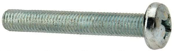 Value Collection - 1/4-28 UNF, 1-3/4" Length Under Head Phillips Drive Machine Screw - Pan Head, Grade J82 Steel, Zinc-Plated Finish, Without Washer - Apex Tool & Supply