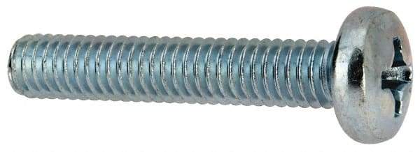 Value Collection - 5/16-18 UNC, 1-3/4" Length Under Head Phillips Drive Machine Screw - Pan Head, Grade J82 Steel, Zinc-Plated Finish, Without Washer - Apex Tool & Supply