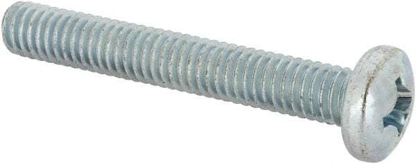 Value Collection - 5/16-18 UNC, 2-1/4" Length Under Head Phillips Drive Machine Screw - Pan Head, Grade J82 Steel, Zinc-Plated Finish, Without Washer - Apex Tool & Supply