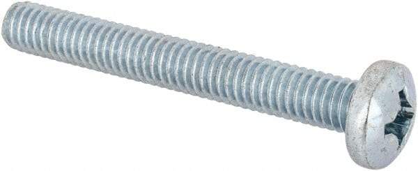 Value Collection - 5/16-18 UNC, 2-1/2" Length Under Head Phillips Drive Machine Screw - Pan Head, Grade J82 Steel, Zinc-Plated Finish, Without Washer - Apex Tool & Supply