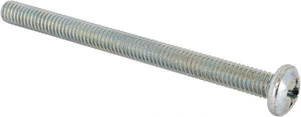 Value Collection - 5/16-18 UNC, 4" Length Under Head Phillips Drive Machine Screw - Pan Head, Grade J82 Steel, Zinc-Plated Finish, Without Washer - Apex Tool & Supply
