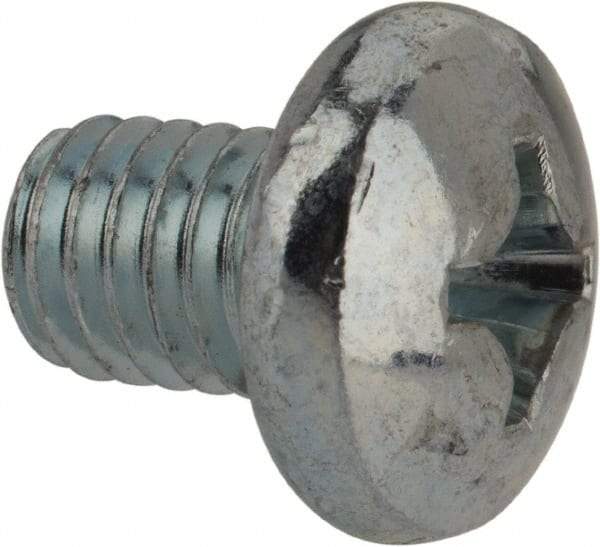 Value Collection - 3/8-16 UNC, 1/2" Length Under Head Phillips Drive Machine Screw - Pan Head, Grade J82 Steel, Zinc-Plated Finish, Without Washer - Apex Tool & Supply