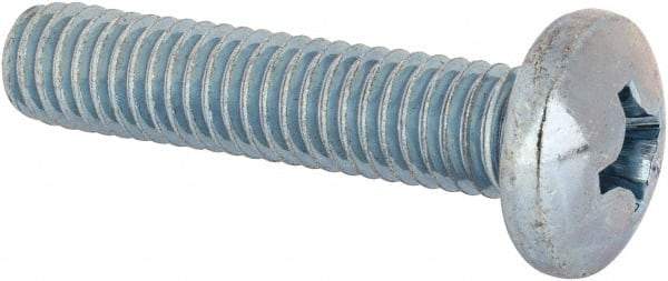 Value Collection - 3/8-16 UNC, 1-3/4" Length Under Head Phillips Drive Machine Screw - Pan Head, Grade J82 Steel, Zinc-Plated Finish, Without Washer - Apex Tool & Supply