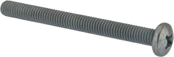 Value Collection - 3/8-16 UNC, 4" Length Under Head Phillips Drive Machine Screw - Pan Head, Grade J82 Steel, Zinc-Plated Finish, Without Washer - Apex Tool & Supply