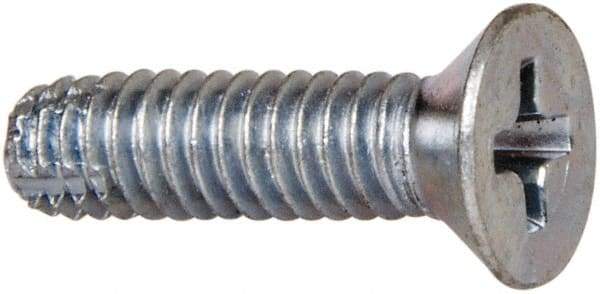 Value Collection - #8-32 UNC, 7/16" Length Under Head Slotted Drive Machine Screw - Binding Head, Grade J82 Steel, Zinc-Plated Finish, Without Washer - Apex Tool & Supply