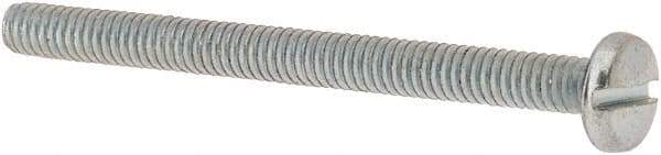 Value Collection - #8-32 UNC, 2" Length Under Head Slotted Drive Machine Screw - Binding Head, Grade J82 Steel, Zinc-Plated Finish, Without Washer - Apex Tool & Supply