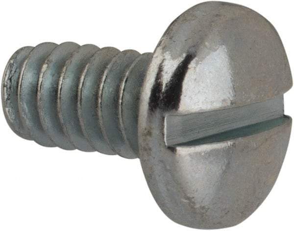 Value Collection - #10-24 UNC, 3/8" Length Under Head Slotted Drive Machine Screw - Binding Head, Grade J82 Steel, Zinc-Plated Finish, Without Washer - Apex Tool & Supply