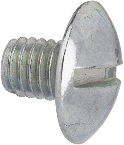 Value Collection - #10-32 UNF, 1/4" Length Under Head Slotted Drive Machine Screw - Truss Head, Grade J82 Steel, Zinc-Plated Finish, Without Washer - Apex Tool & Supply