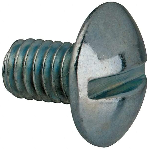 Value Collection - #10-32 UNF, 5/16" Length Under Head Slotted Drive Machine Screw - Truss Head, Grade J82 Steel, Zinc-Plated Finish, Without Washer - Apex Tool & Supply