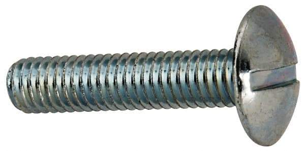 Value Collection - #10-32 UNF, 7/8" Length Under Head Slotted Drive Machine Screw - Truss Head, Grade J82 Steel, Zinc-Plated Finish, Without Washer - Apex Tool & Supply