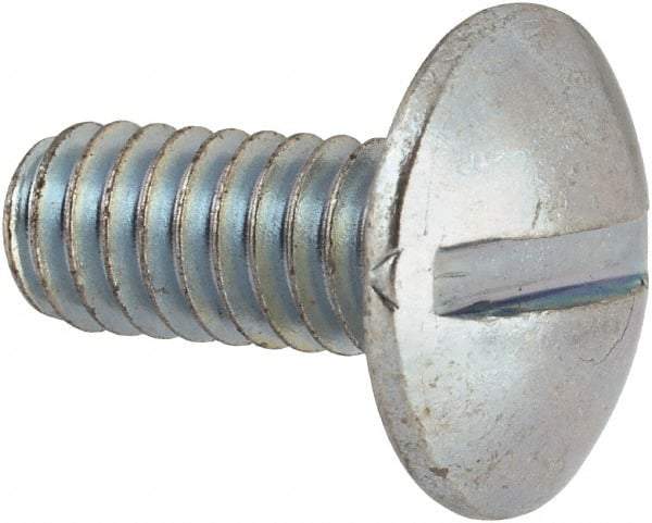 Value Collection - #12-24 UNC, 1/2" Length Under Head Slotted Drive Machine Screw - Truss Head, Grade J82 Steel, Zinc-Plated Finish, Without Washer - Apex Tool & Supply