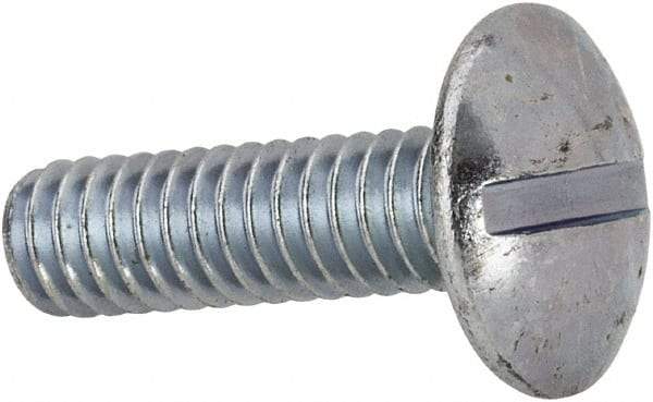 Value Collection - #12-24 UNC, 3/4" Length Under Head Slotted Drive Machine Screw - Truss Head, Grade J82 Steel, Zinc-Plated Finish, Without Washer - Apex Tool & Supply