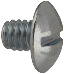 Value Collection - 1/4-20 UNC, 5/16" Length Under Head Slotted Drive Machine Screw - Truss Head, Grade J82 Steel, Zinc-Plated Finish, Without Washer - Apex Tool & Supply