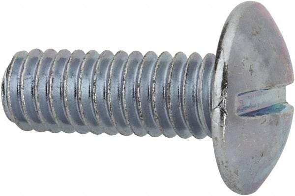 Value Collection - 5/16-18 UNC, 7/8" Length Under Head Slotted Drive Machine Screw - Truss Head, Grade J82 Steel, Zinc-Plated Finish, Without Washer - Apex Tool & Supply