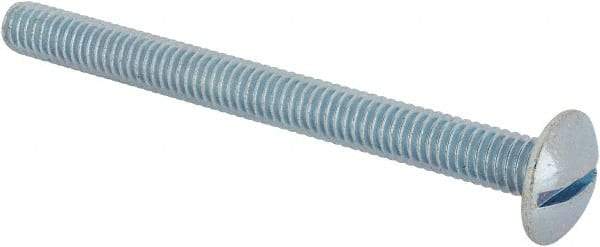 Value Collection - 5/16-18 UNC, 3-1/2" Length Under Head Slotted Drive Machine Screw - Truss Head, Grade J82 Steel, Zinc-Plated Finish, Without Washer - Apex Tool & Supply