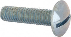 Value Collection - 3/8-16 UNC, 1-1/2" Length Under Head Slotted Drive Machine Screw - Truss Head, Grade J82 Steel, Zinc-Plated Finish, Without Washer - Apex Tool & Supply