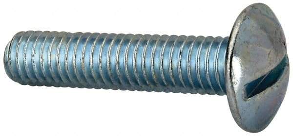 Value Collection - 3/8-16 UNC, 1-3/4" Length Under Head Slotted Drive Machine Screw - Truss Head, Grade J82 Steel, Zinc-Plated Finish, Without Washer - Apex Tool & Supply
