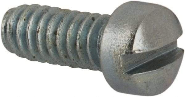 Value Collection - #3-48 UNC, 1/4" Length Under Head Slotted Drive Machine Screw - Fillister Head, Grade J82 Steel, Zinc-Plated Finish, Without Washer - Apex Tool & Supply