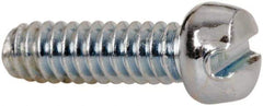 Value Collection - #3-48 UNC, 5/16" Length Under Head Slotted Drive Machine Screw - Fillister Head, Grade J82 Steel, Zinc-Plated Finish, Without Washer - Apex Tool & Supply