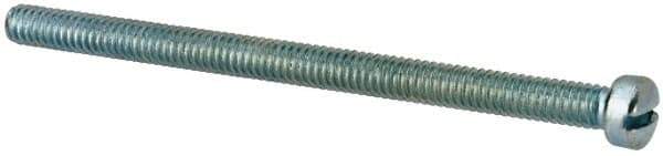 Value Collection - #8-32 UNC, 2-1/2" Length Under Head Slotted Drive Machine Screw - Fillister Head, Grade J82 Steel, Zinc-Plated Finish, Without Washer - Apex Tool & Supply