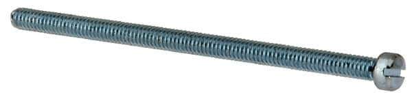 Value Collection - #8-32 UNC, 3" Length Under Head Slotted Drive Machine Screw - Fillister Head, Grade J82 Steel, Zinc-Plated Finish, Without Washer - Apex Tool & Supply