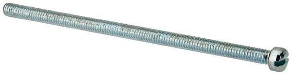 Value Collection - #8-32 UNC, 3-1/2" Length Under Head Slotted Drive Machine Screw - Fillister Head, Grade J82 Steel, Zinc-Plated Finish, Without Washer - Apex Tool & Supply