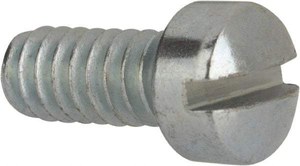 Value Collection - #10-24 UNC, 7/16" Length Under Head Slotted Drive Machine Screw - Fillister Head, Grade J82 Steel, Zinc-Plated Finish, Without Washer - Apex Tool & Supply