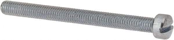 Value Collection - #10-32 UNF, 2-1/4" Length Under Head Slotted Drive Machine Screw - Fillister Head, Grade J82 Steel, Zinc-Plated Finish, Without Washer - Apex Tool & Supply