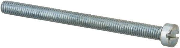 Value Collection - #10-32 UNF, 2-1/2" Length Under Head Slotted Drive Machine Screw - Fillister Head, Grade J82 Steel, Zinc-Plated Finish, Without Washer - Apex Tool & Supply