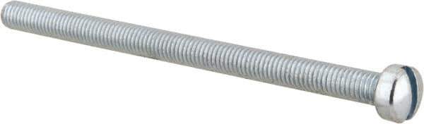 Value Collection - #10-32 UNF, 3" Length Under Head Slotted Drive Machine Screw - Fillister Head, Grade J82 Steel, Zinc-Plated Finish, Without Washer - Apex Tool & Supply
