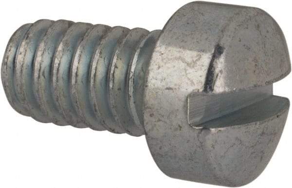 Value Collection - #12-24 UNC, 3/8" Length Under Head Slotted Drive Machine Screw - Fillister Head, Grade J82 Steel, Zinc-Plated Finish, Without Washer - Apex Tool & Supply