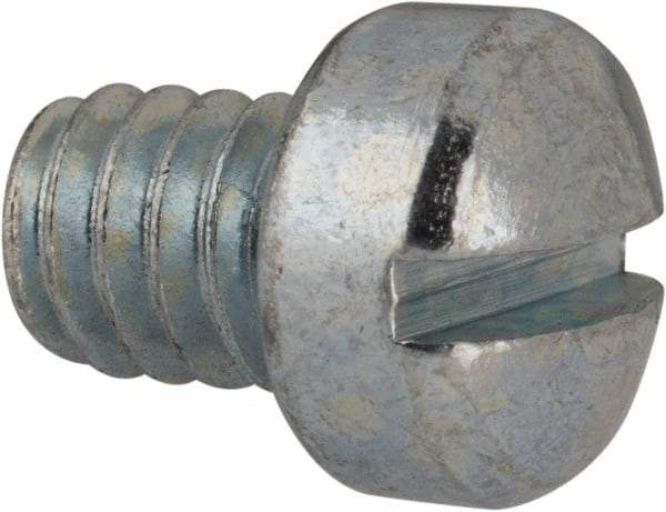 Value Collection - 1/4-20 UNC, 5/16" Length Under Head Slotted Drive Machine Screw - Fillister Head, Grade J82 Steel, Zinc-Plated Finish, Without Washer - Apex Tool & Supply