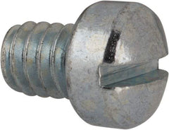 Value Collection - 1/4-20 UNC, 5/16" Length Under Head Slotted Drive Machine Screw - Fillister Head, Grade J82 Steel, Zinc-Plated Finish, Without Washer - Apex Tool & Supply