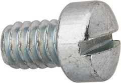 Value Collection - 1/4-20 UNC, 3/8" Length Under Head Slotted Drive Machine Screw - Fillister Head, Grade J82 Steel, Zinc-Plated Finish, Without Washer - Apex Tool & Supply