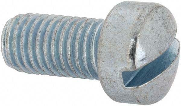 Value Collection - 1/4-28 UNF, 1/2" Length Under Head Slotted Drive Machine Screw - Fillister Head, Grade J82 Steel, Zinc-Plated Finish, Without Washer - Apex Tool & Supply