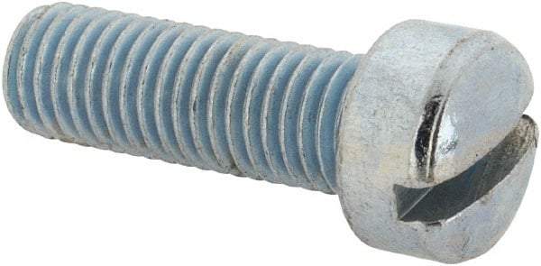 Value Collection - 1/4-28 UNF, 3/4" Length Under Head Slotted Drive Machine Screw - Fillister Head, Grade J82 Steel, Zinc-Plated Finish, Without Washer - Apex Tool & Supply