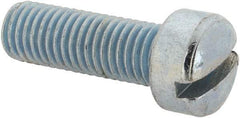 Value Collection - 1/4-28 UNF, 3/4" Length Under Head Slotted Drive Machine Screw - Fillister Head, Grade J82 Steel, Zinc-Plated Finish, Without Washer - Apex Tool & Supply