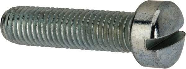 Value Collection - 1/4-28 UNF, 1" Length Under Head Slotted Drive Machine Screw - Fillister Head, Grade J82 Steel, Zinc-Plated Finish, Without Washer - Apex Tool & Supply