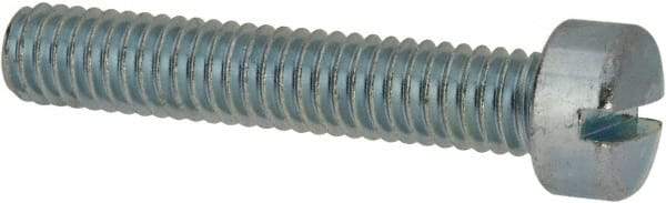 Value Collection - 5/16-18 UNC, 1-3/4" Length Under Head Slotted Drive Machine Screw - Fillister Head, Grade J82 Steel, Zinc-Plated Finish, Without Washer - Apex Tool & Supply