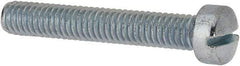 Value Collection - 5/16-18 UNC, 2" Length Under Head Slotted Drive Machine Screw - Fillister Head, Grade J82 Steel, Zinc-Plated Finish, Without Washer - Apex Tool & Supply