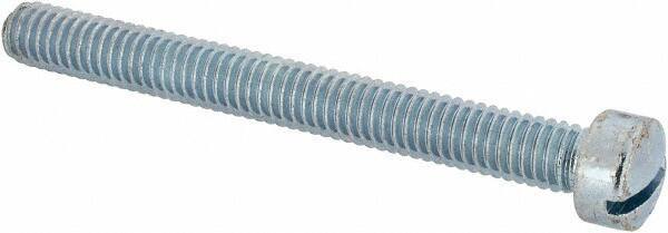 Value Collection - 5/16-18 UNC, 3" Length Under Head Slotted Drive Machine Screw - Fillister Head, Grade J82 Steel, Zinc-Plated Finish, Without Washer - Apex Tool & Supply