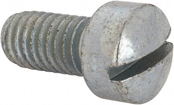 Value Collection - 3/8-16 UNC, 3/4" Length Under Head Slotted Drive Machine Screw - Fillister Head, Grade J82 Steel, Zinc-Plated Finish, Without Washer - Apex Tool & Supply