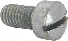 Value Collection - 3/8-16 UNC, 3/4" Length Under Head Slotted Drive Machine Screw - Fillister Head, Grade J82 Steel, Zinc-Plated Finish, Without Washer - Apex Tool & Supply