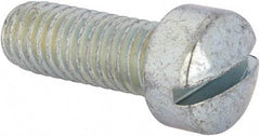 Value Collection - 3/8-16 UNC, 1" Length Under Head Slotted Drive Machine Screw - Fillister Head, Grade J82 Steel, Zinc-Plated Finish, Without Washer - Apex Tool & Supply