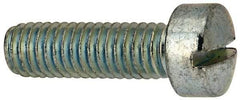 Value Collection - 3/8-16 UNC, 1-1/4" Length Under Head Slotted Drive Machine Screw - Fillister Head, Grade J82 Steel, Zinc-Plated Finish, Without Washer - Apex Tool & Supply